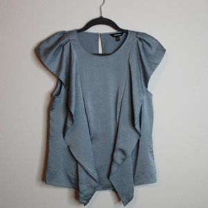 Ruffle Blue Blouse/Top from Express - EUC